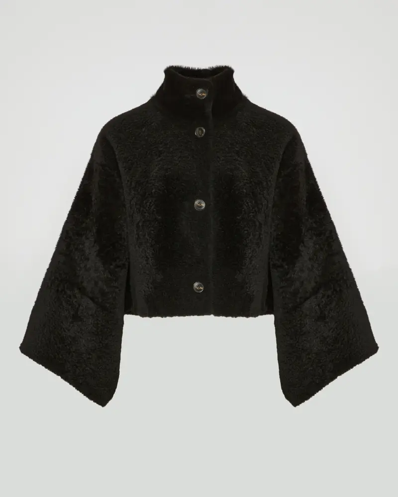 Loose astrakan-style lambskin jacket