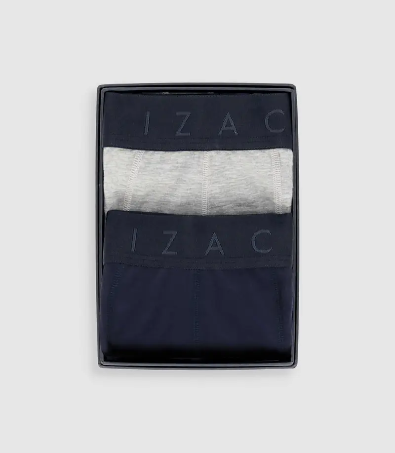 Lot de 2 boxers marine gris chiné KAXE