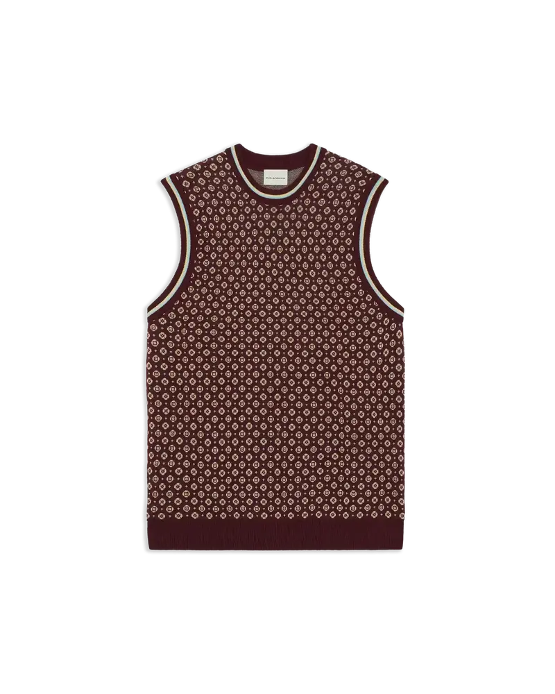 Maille Débardeur Jacquard Cravate