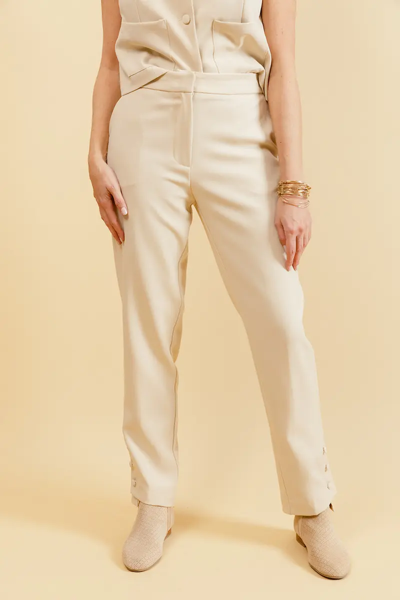 MANOÉ - Pantalon de Costume Ivoire Uni