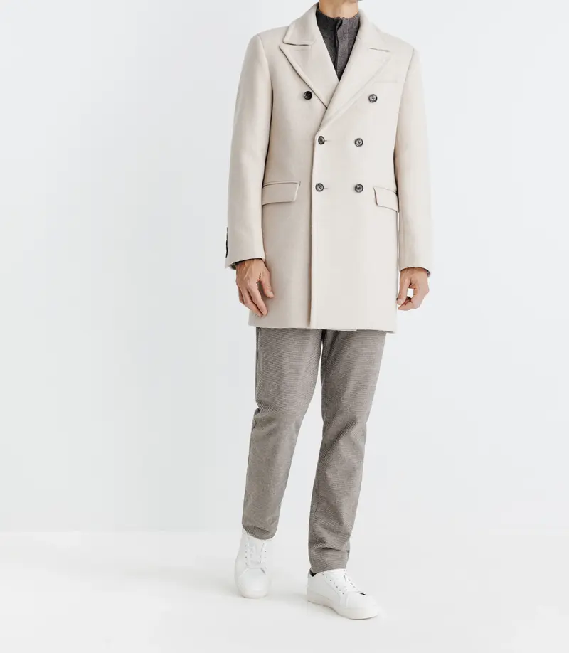 Manteau croisé beige