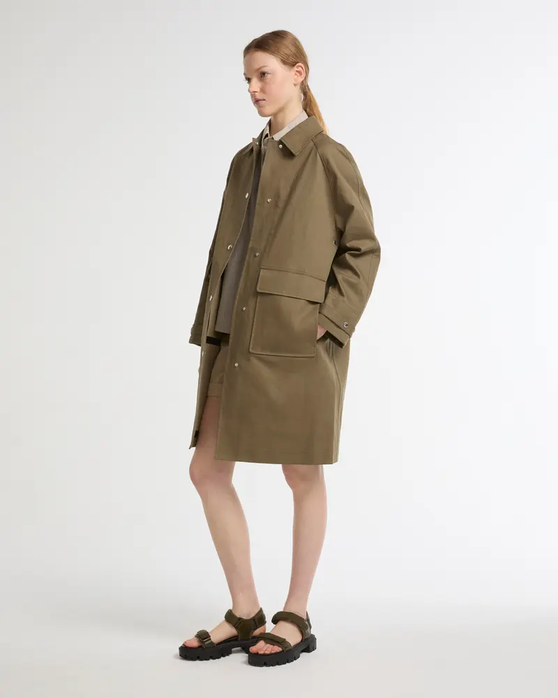 Manteau en coton double face bicolore