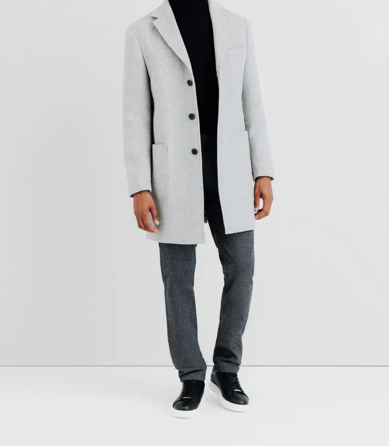 Manteau en laine avec boutons gris
