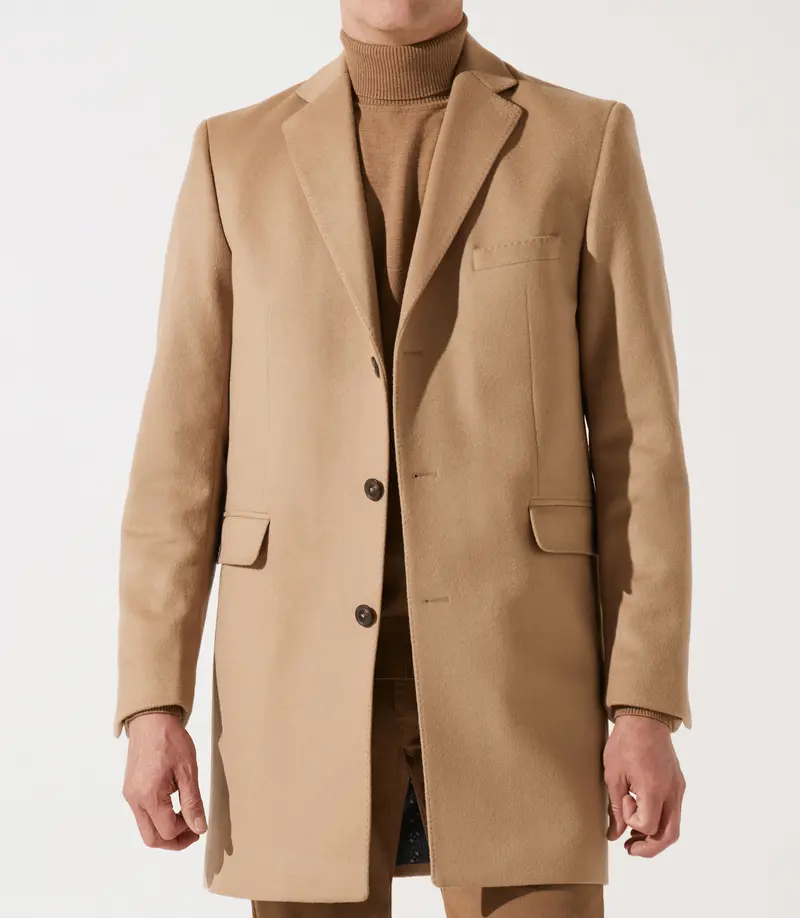 Manteau en laine cachemire camel INDALECIO
