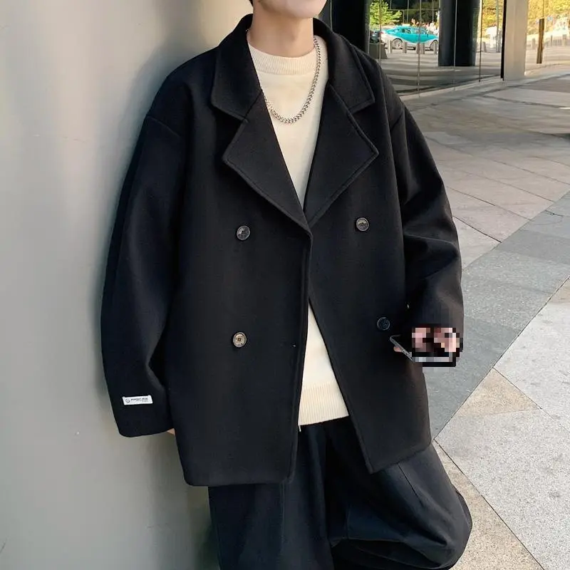 Manteau homme croisé à coupe ample, style décontracté