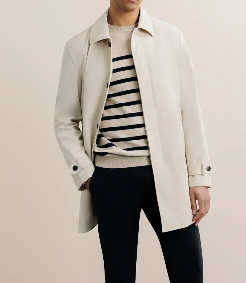 Manteau imperméable court beige