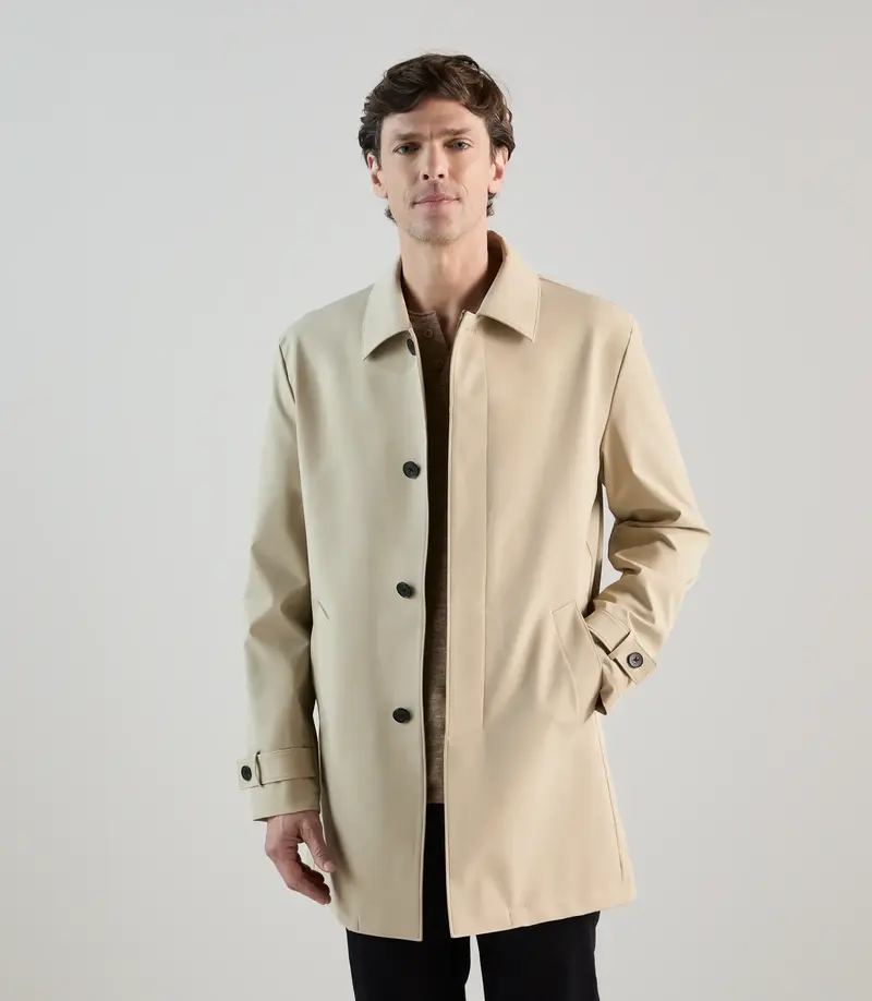 Manteau mi-long léger beige