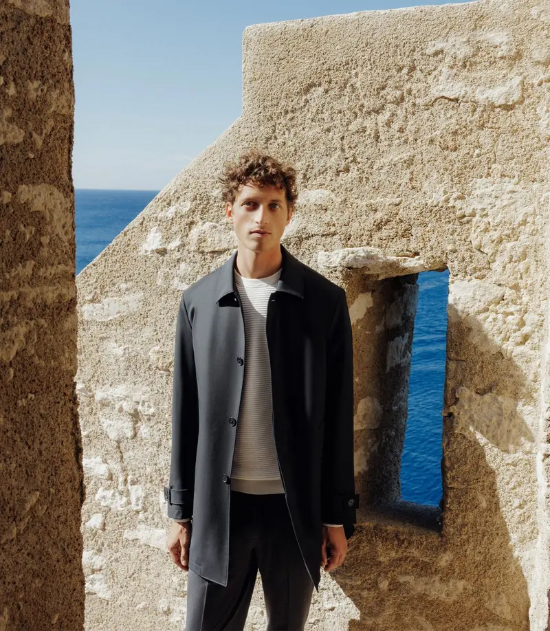 Manteau mi-long léger noir