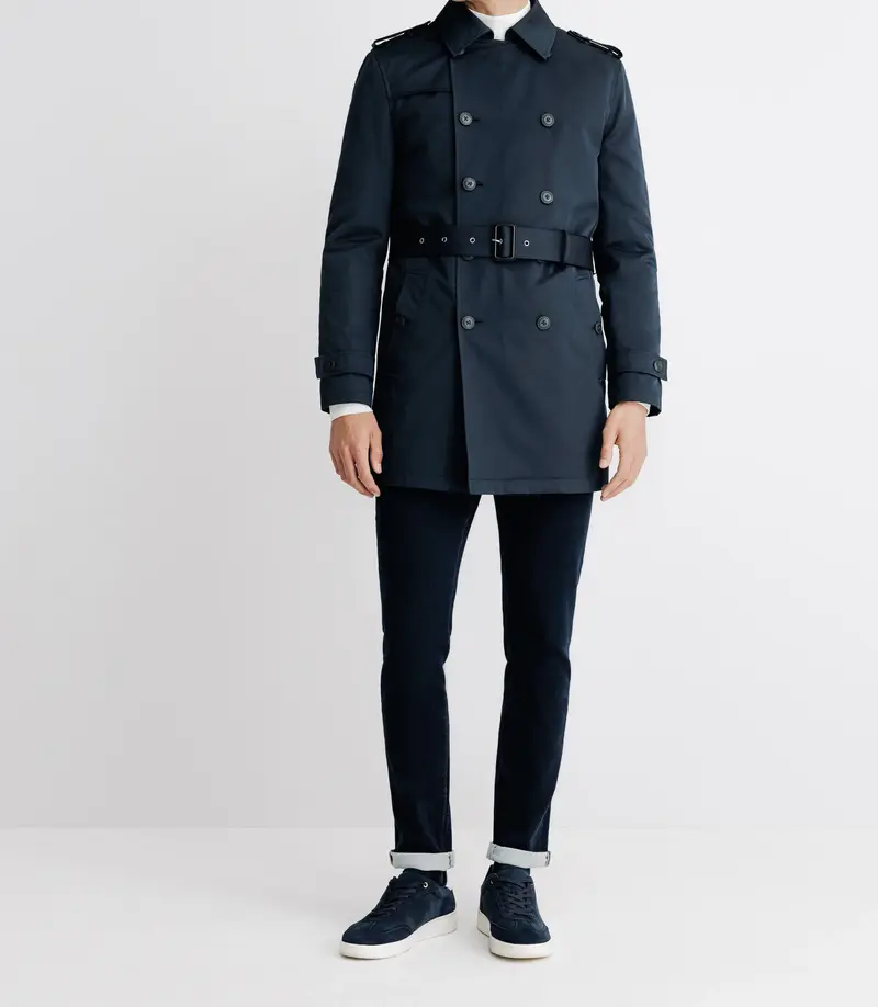 Manteau trench marine