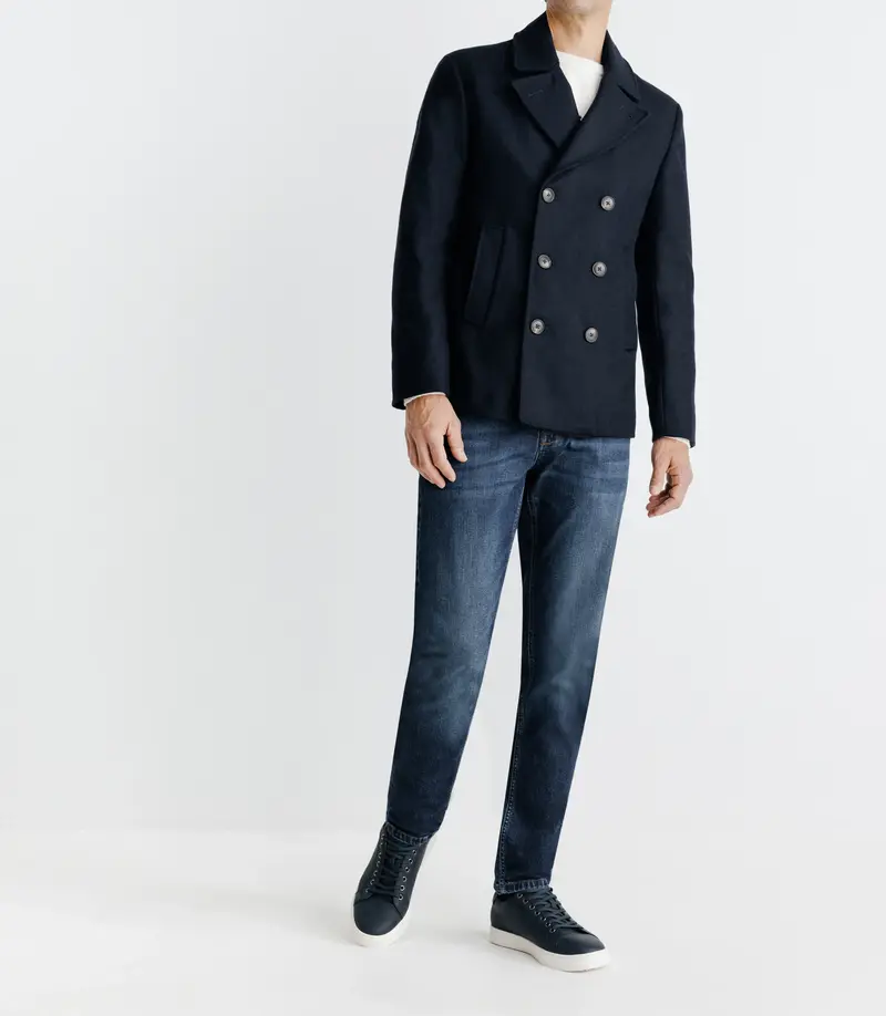 Manteau ville croisé marine
