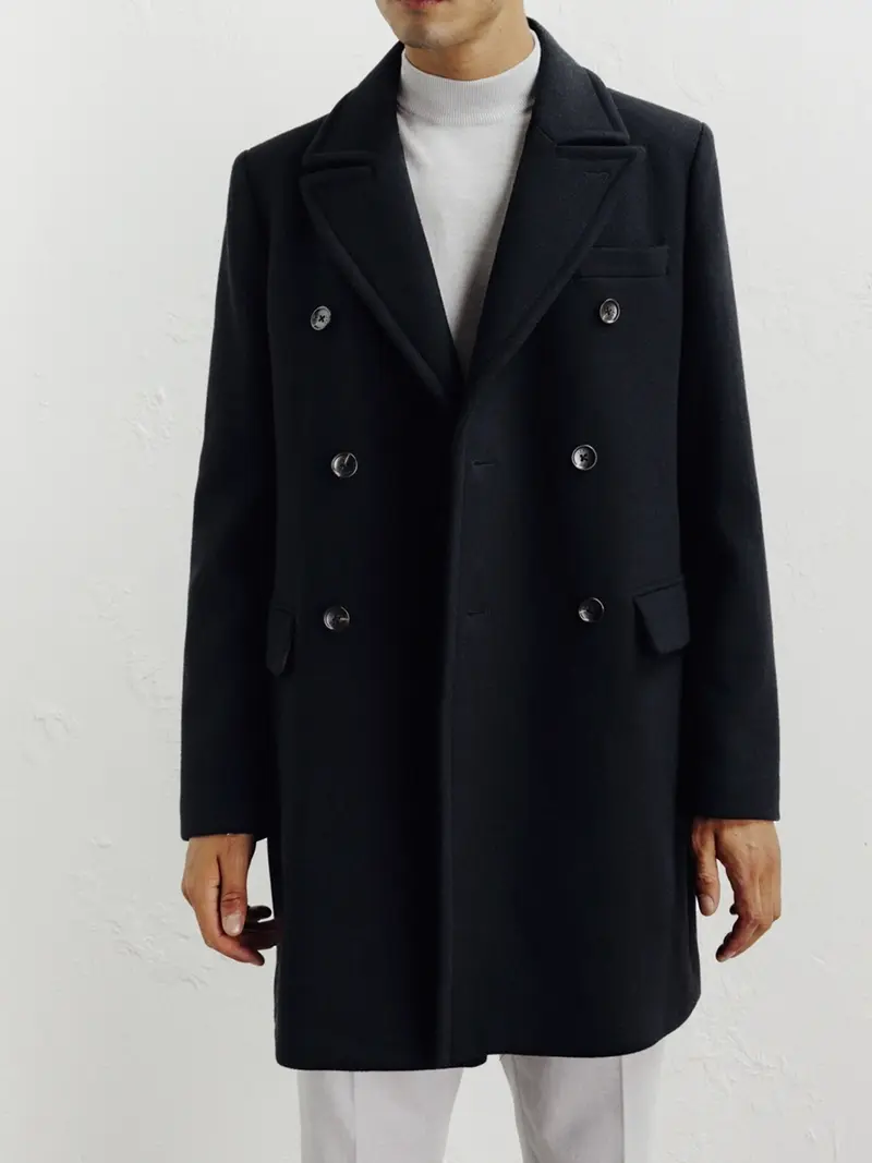 Manteau ville croisé noir