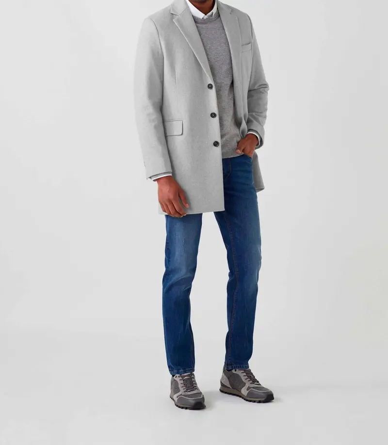 Manteau ville laine mélangé gris clair "Noblesse"