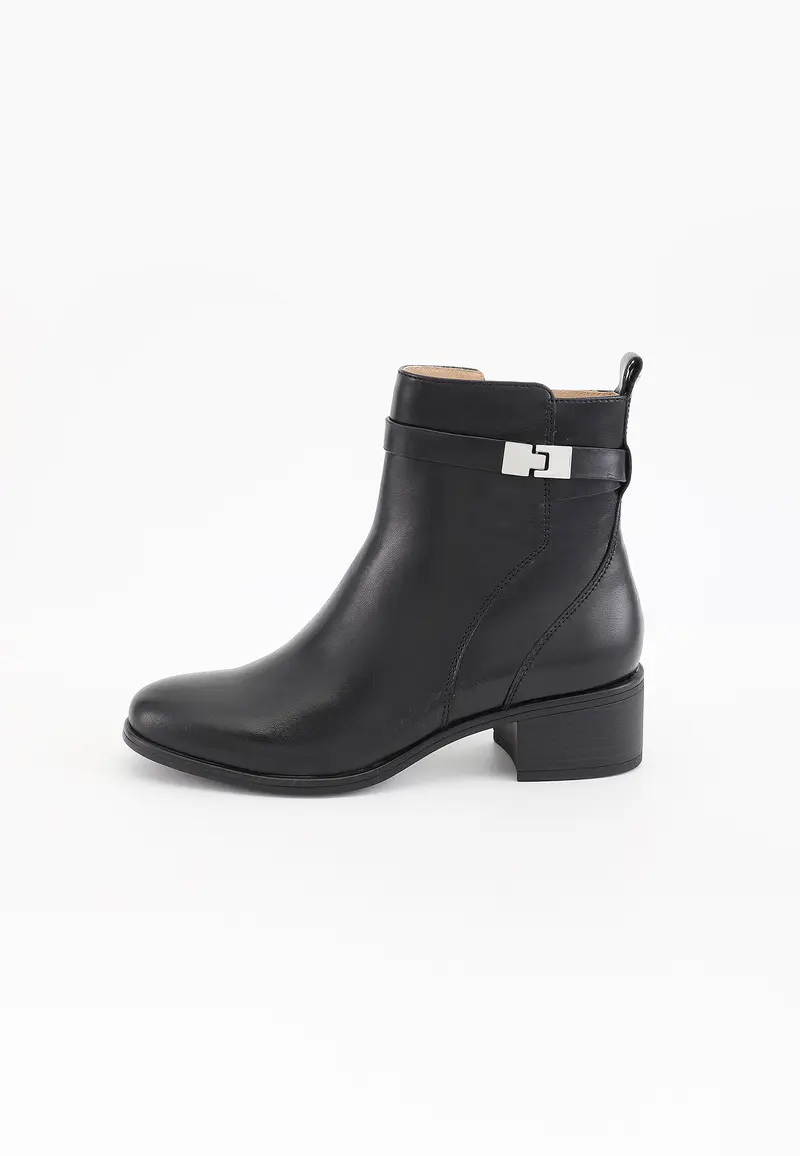 MARINE - Bottines Élégantes avec Bride en Cuir Noir