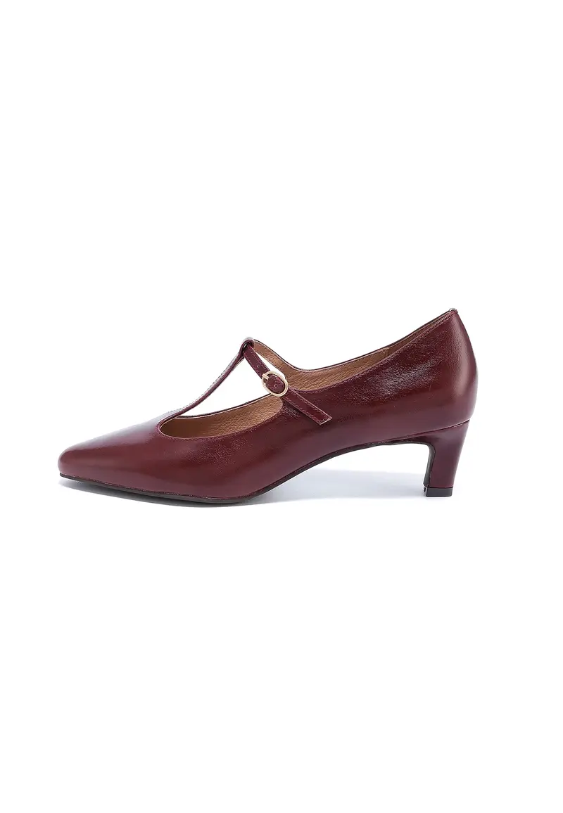MARLOW - Escarpins Salomé Élégants en Cuir Marron