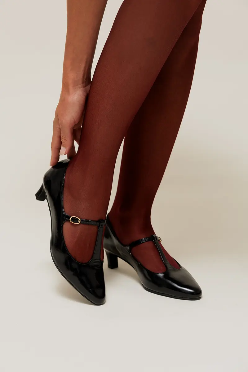 MARLOW - Escarpins Salomé Élégants en Cuir Noir