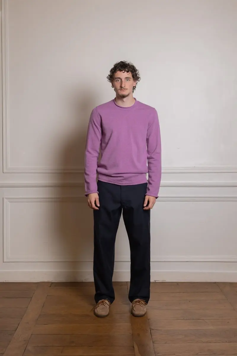 Men’s Rolled Hem Sweater Orchid