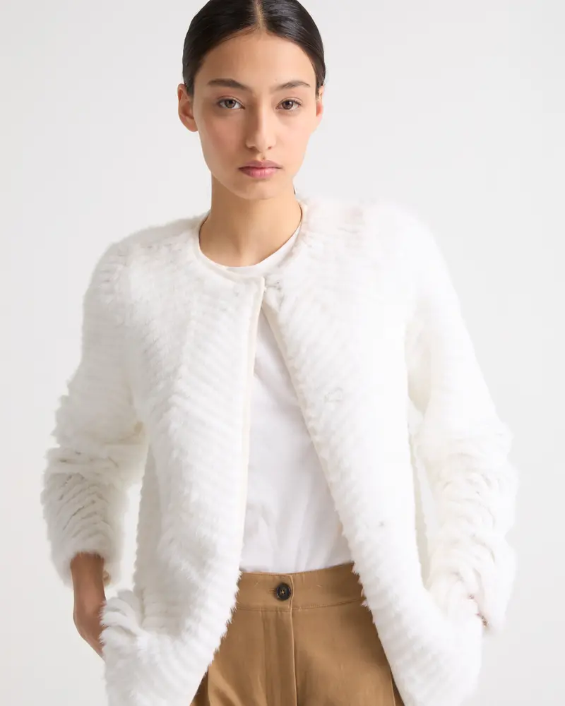 Merino knit and mink fur jacket