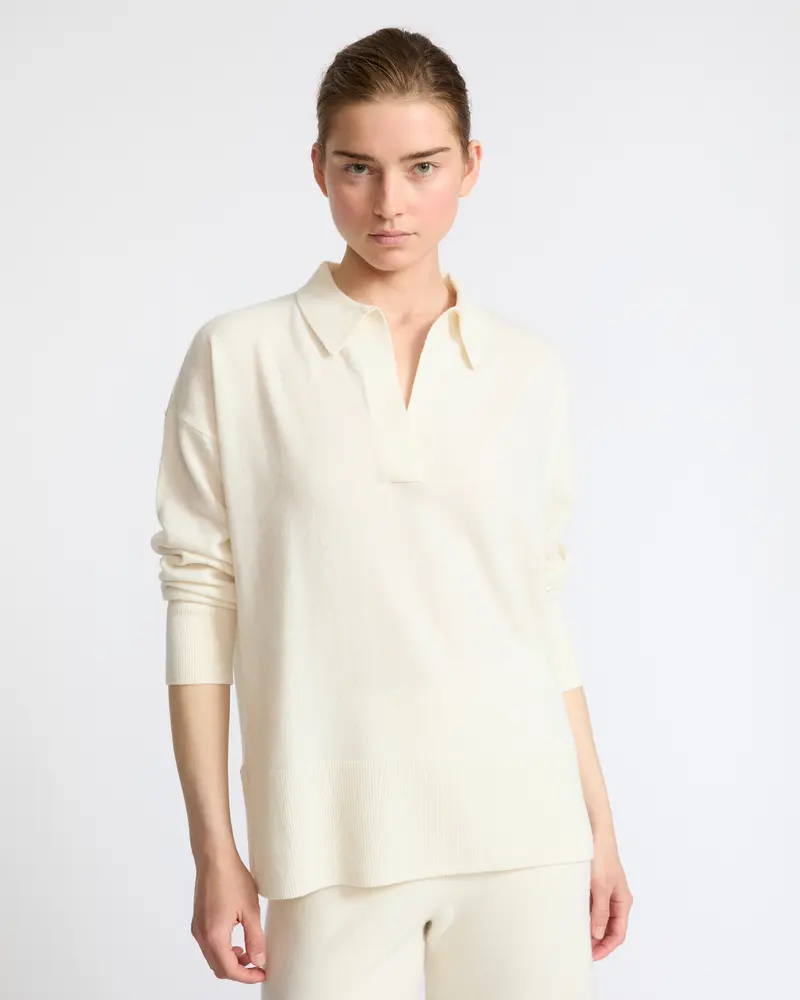 Merino knit polo shirt