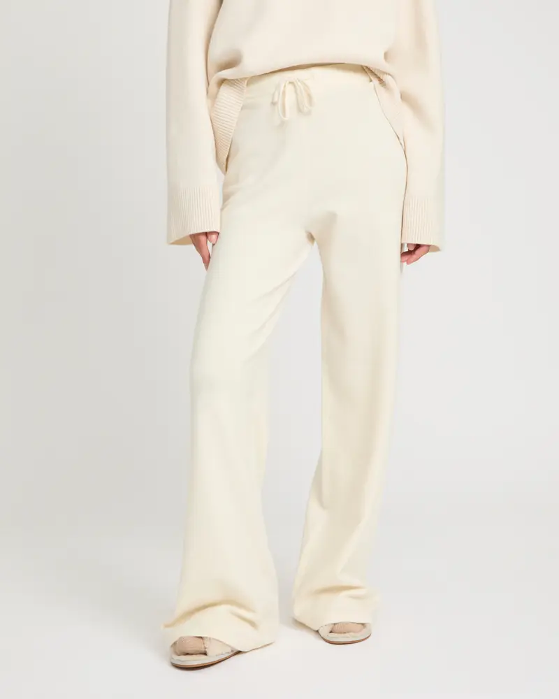 Merino knit wide leg trousers