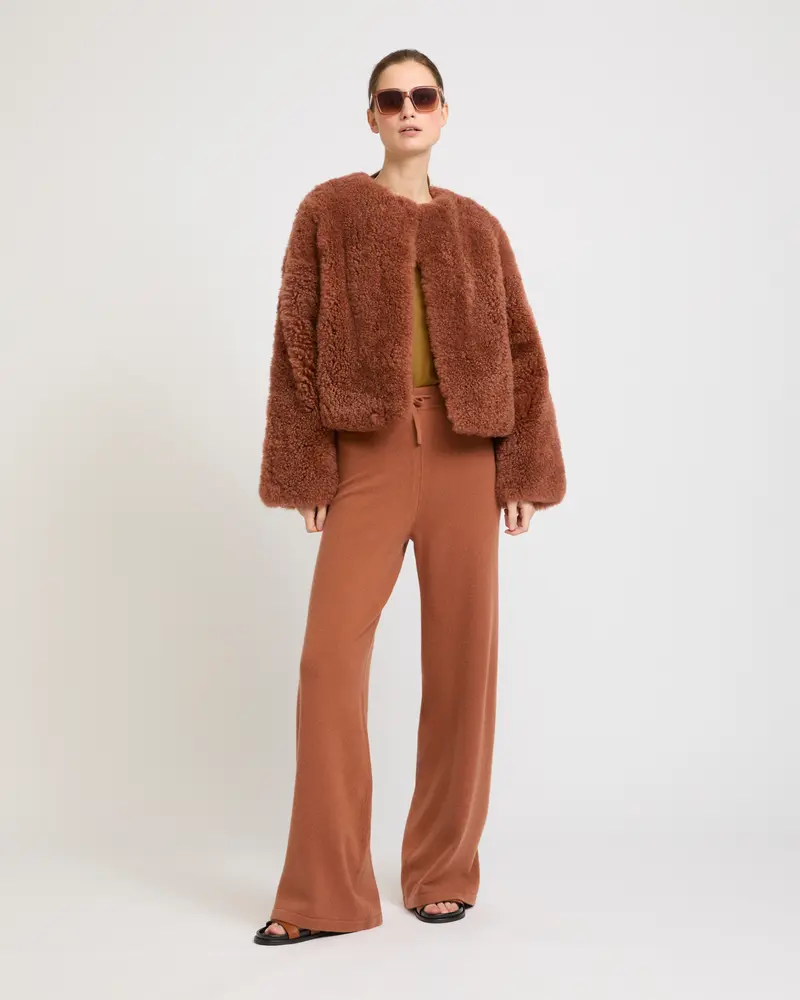 Merino knit wide leg trousers