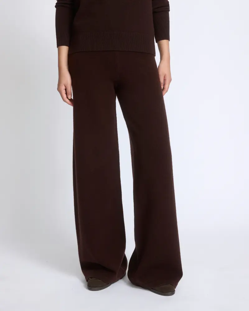 Merino knit wide leg trousers