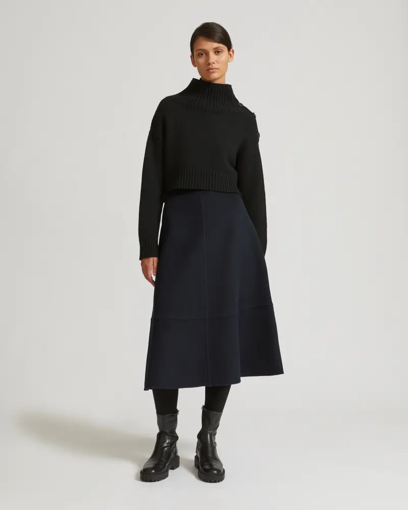 Midi skirt in cashmere wool