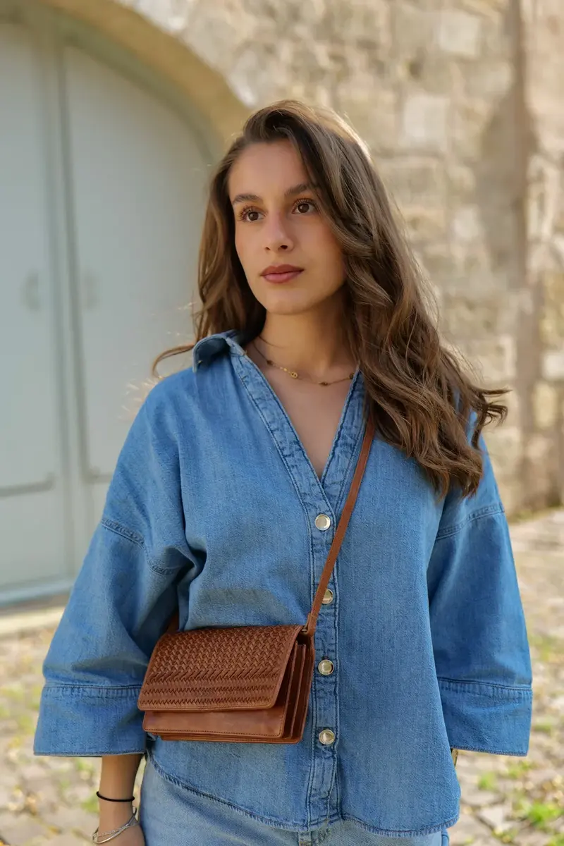 Mini sac bandoulière en cuir BIBA Roseau ROU1L