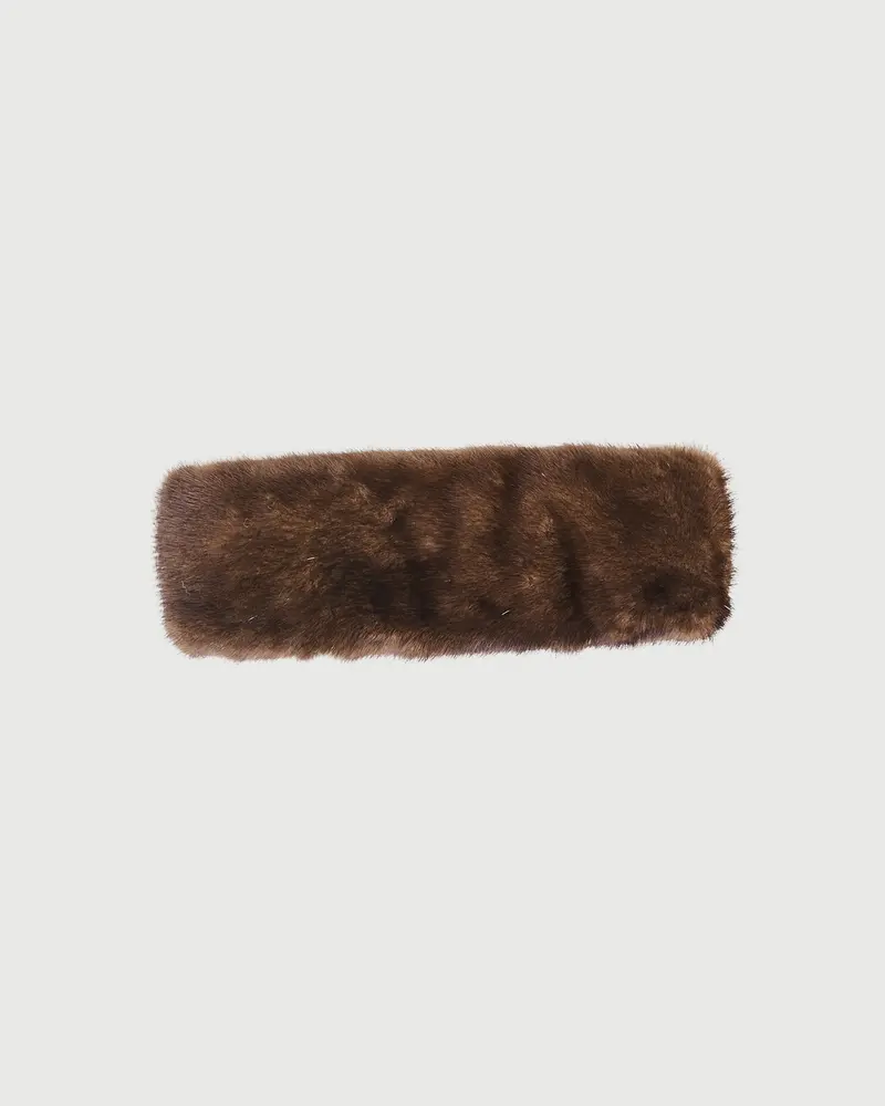 Mink fur and leather headband