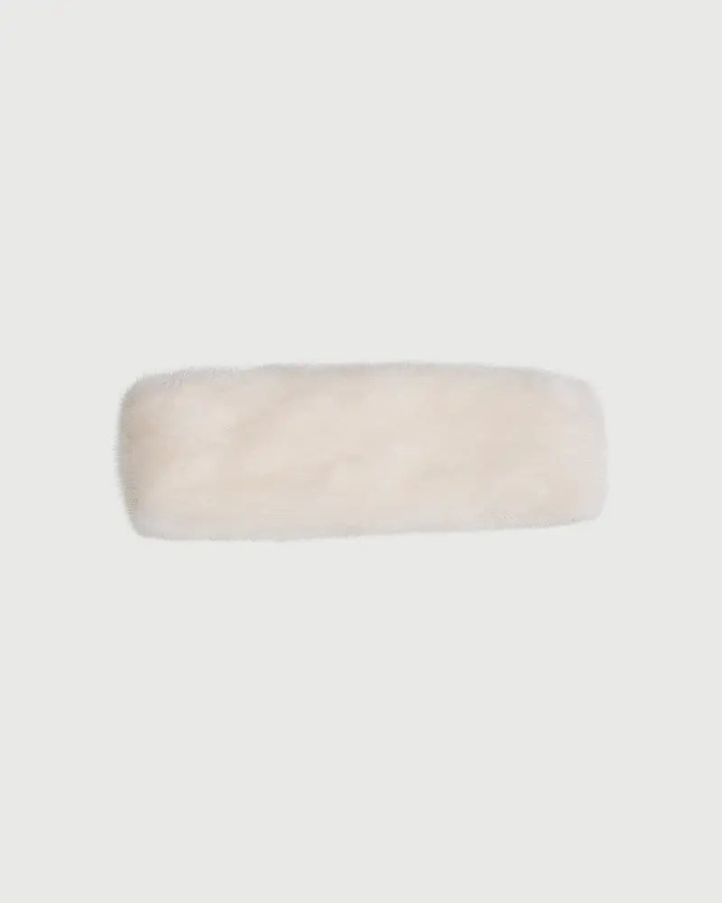 Mink fur and leather headband