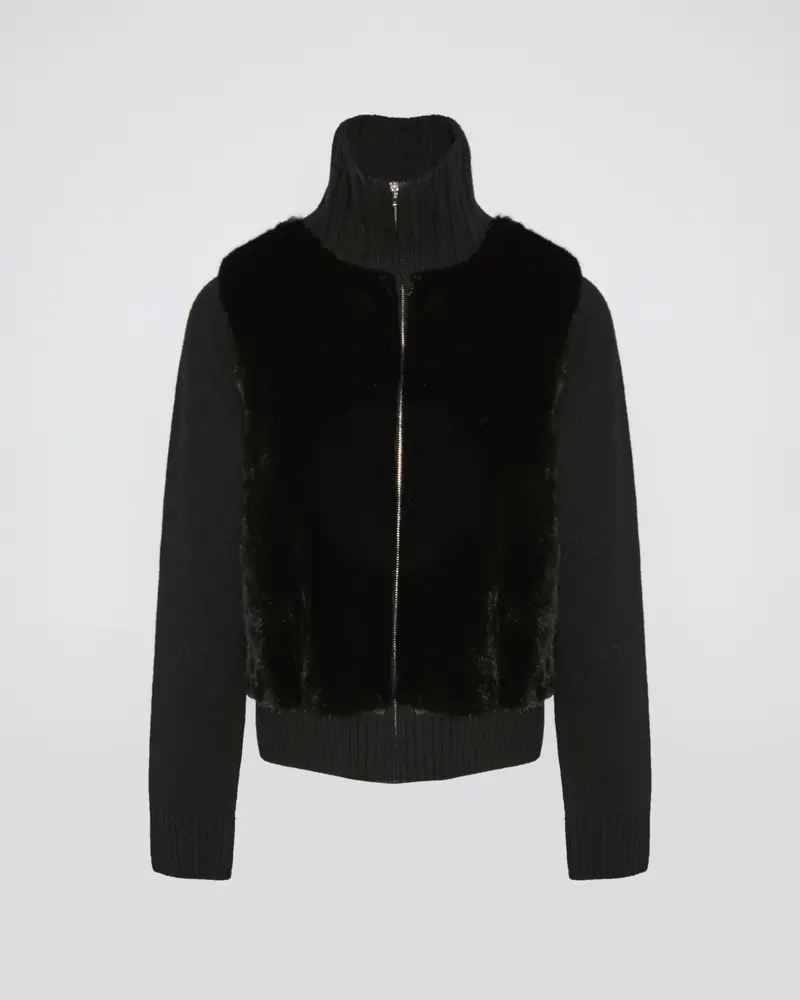 Mink fur and Merino knit jacket