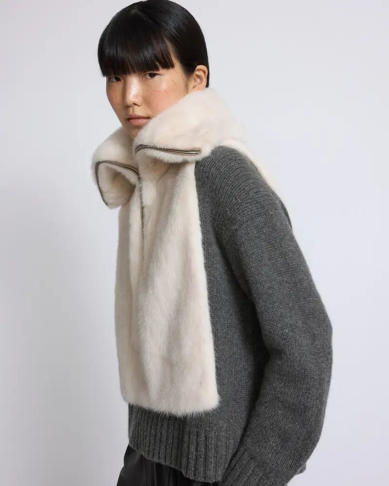 Mink fur bib
