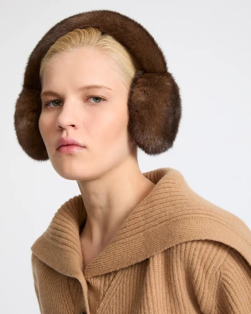 Mink fur earmuffs
