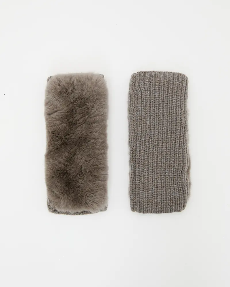 Mitaines en maille cachemire laine et lapin rex