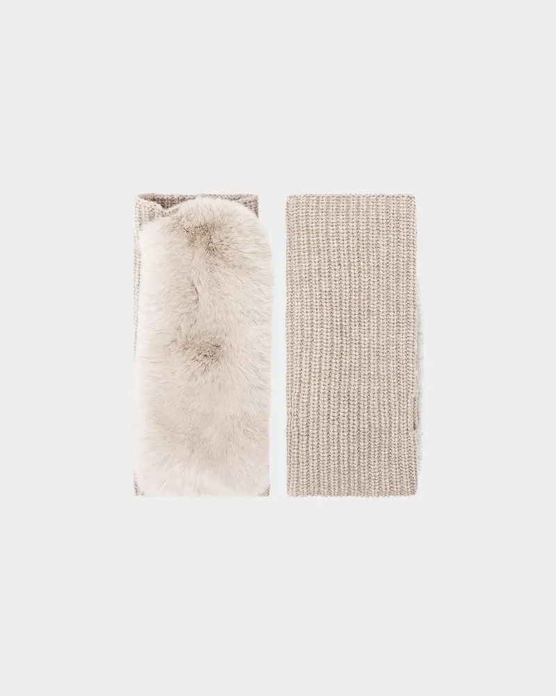 Mitaines en maille cachemire laine et lapin rex