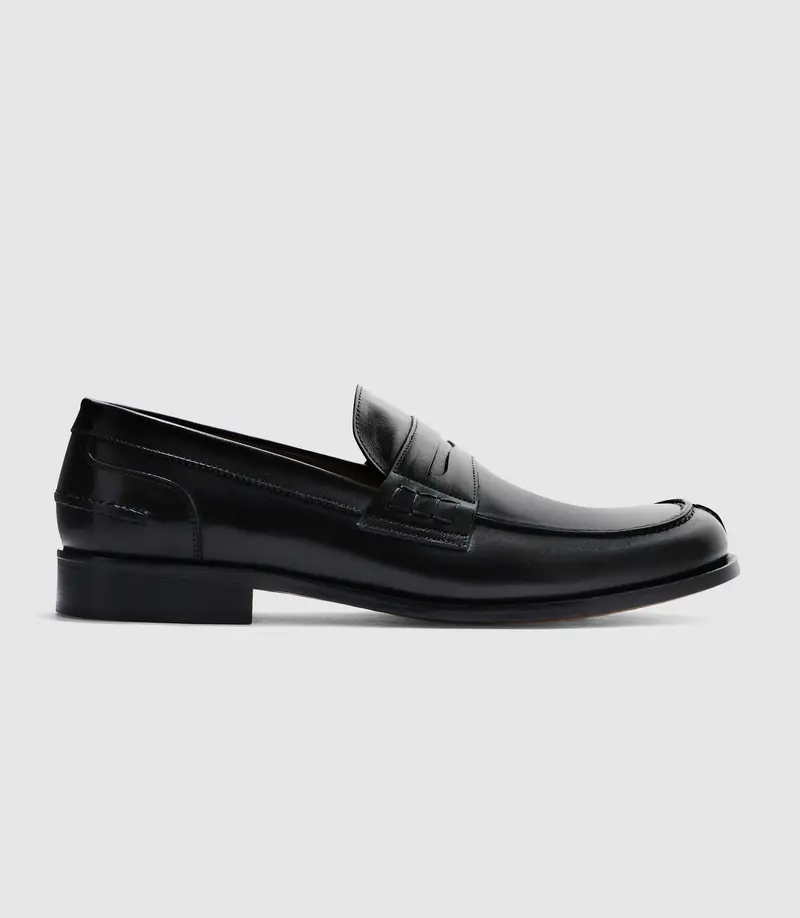 Mocassin couture noir "Erasmus"