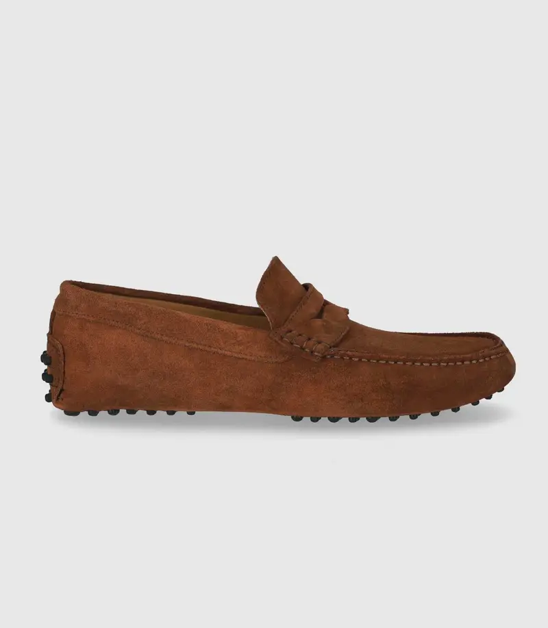 Mocassin en cuir velours camel "Eros 2"