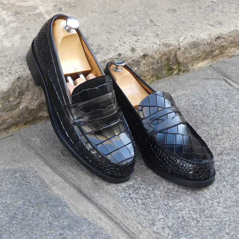 Mocassin Homme Cuir Croco - Nelson