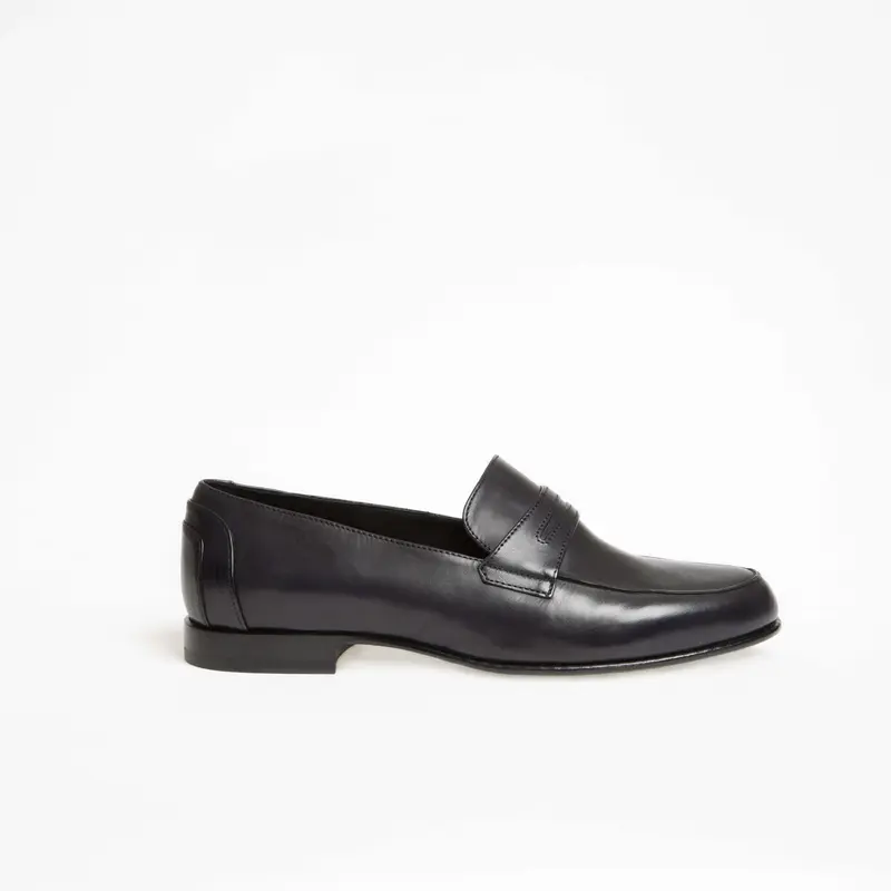 Mocassin Serge en cuir de veau lisse noir
