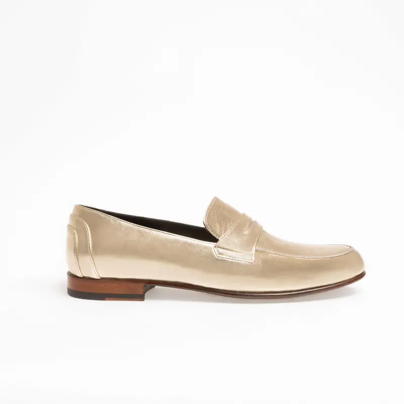 Mocassin Serge en cuir de veau lisse or