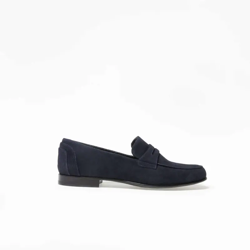 Mocassin Serge en veau velours bleu nuit