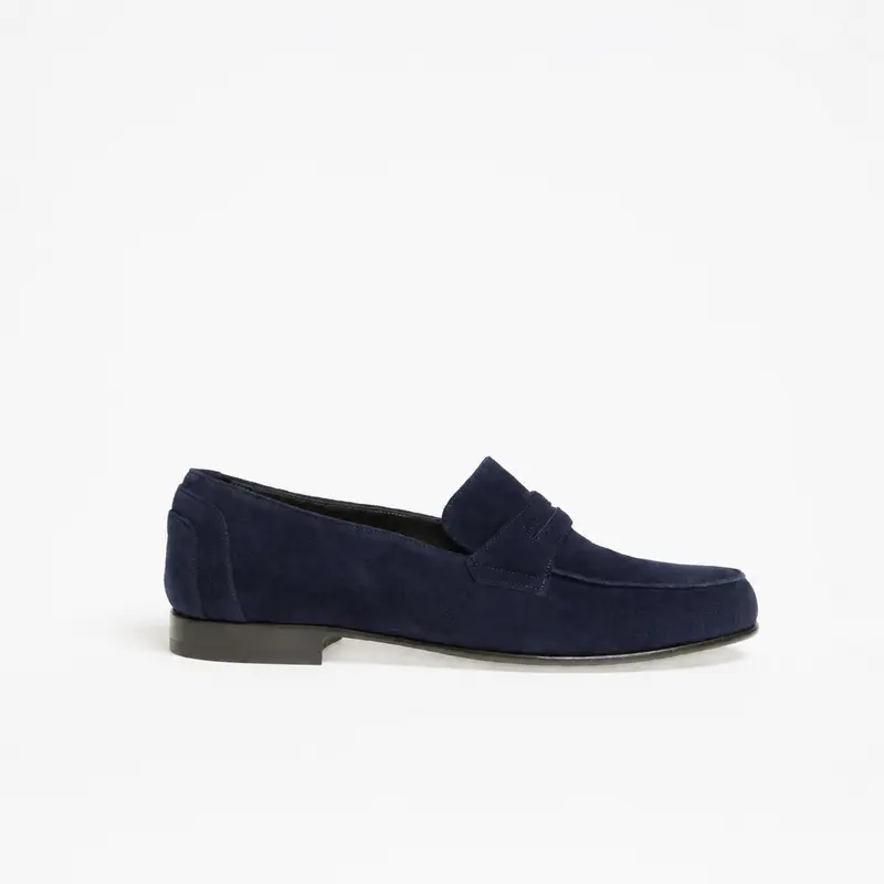 Mocassin Serge en veau velours bleu nuit
