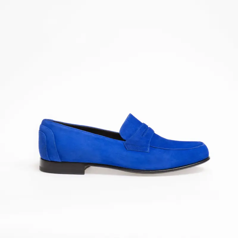 Mocassin Serge en veau velours bleu