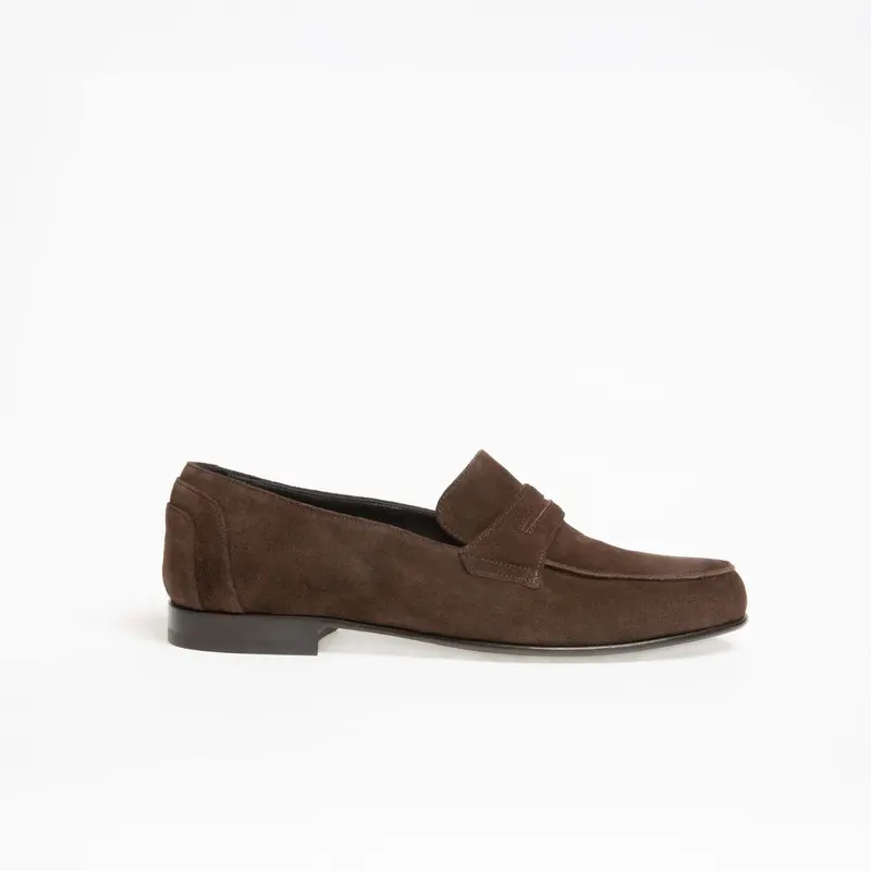 Mocassin Serge en veau velours chocolat
