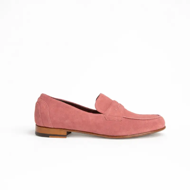 Mocassin Serge en veau velours rose