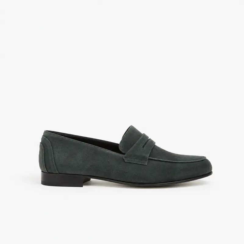 Mocassin Serge en veau velours vert