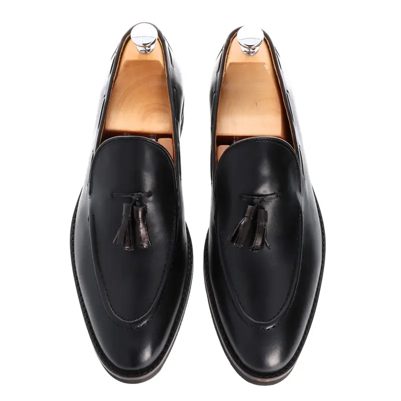 Mocassins à glands homme Cuir Noir - Semelle Ultra Light - JONES