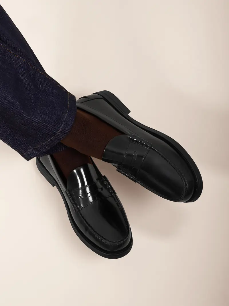 Mocassins cuir noir