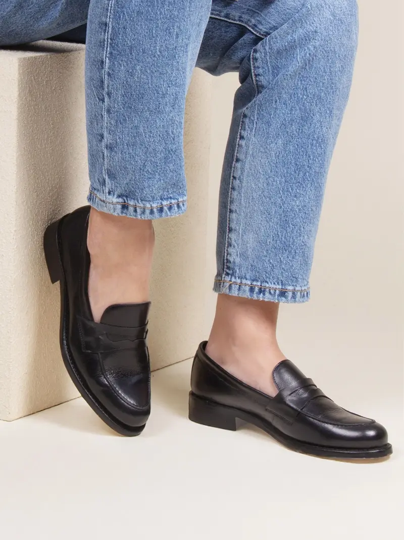 Mocassins cuir noir