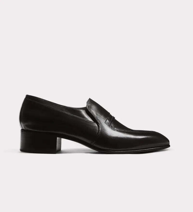 MOCASSINS EN CUIR D’AGNEAU ANALINE - NOIR