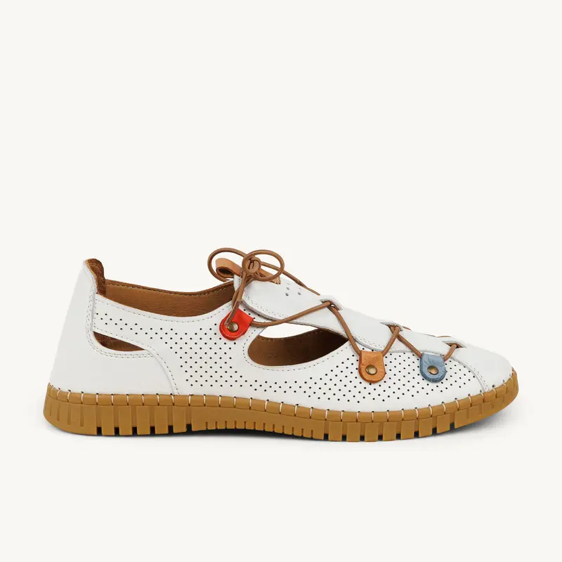 Mocassins MALGIELLES COCO ABRICOT Femme Blanc